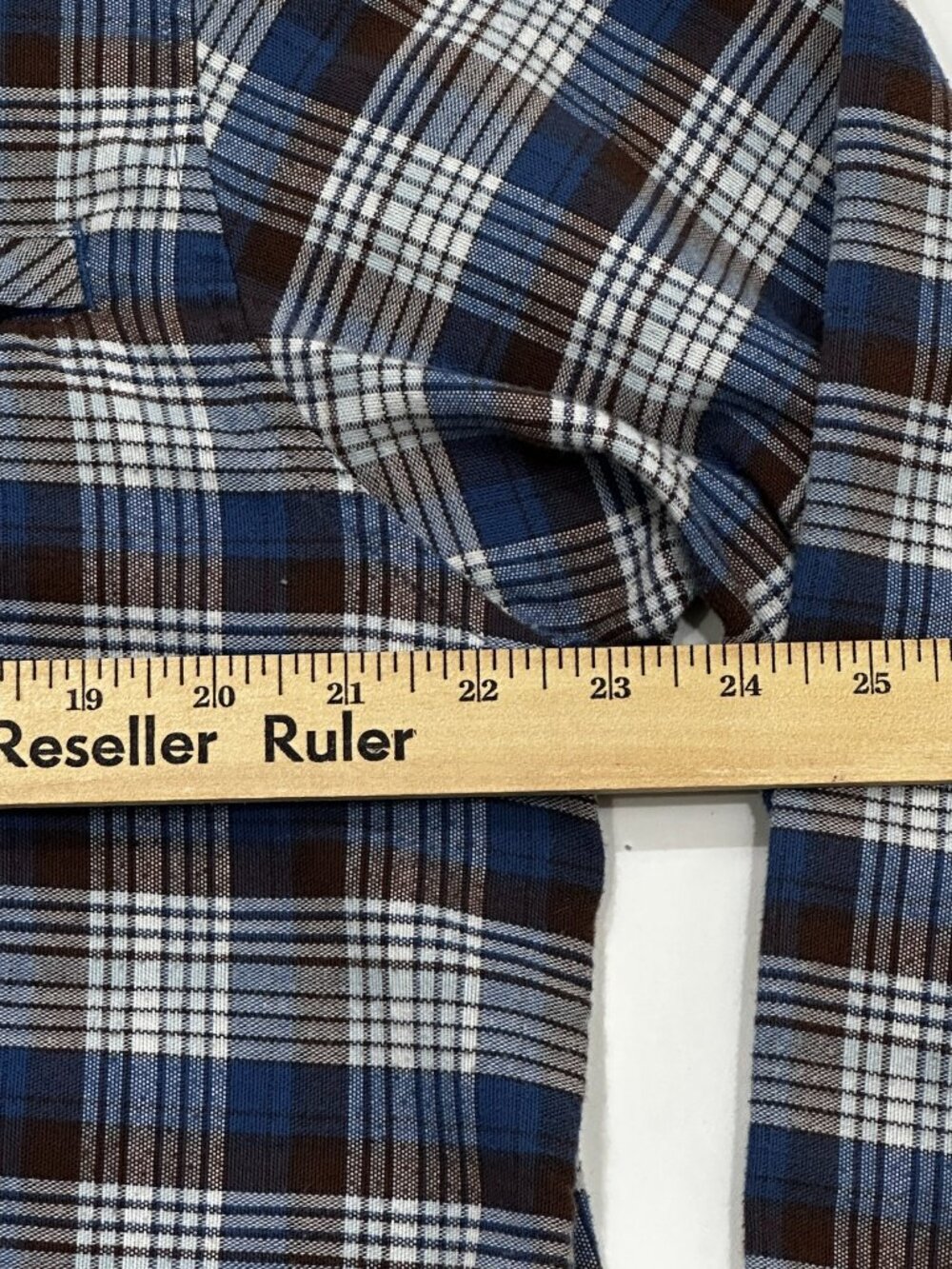 ExOfficio Men's XL Plaid Button Up Shirt Blue Brown White Long Sleeve Outdoor - Picture 12 of 16